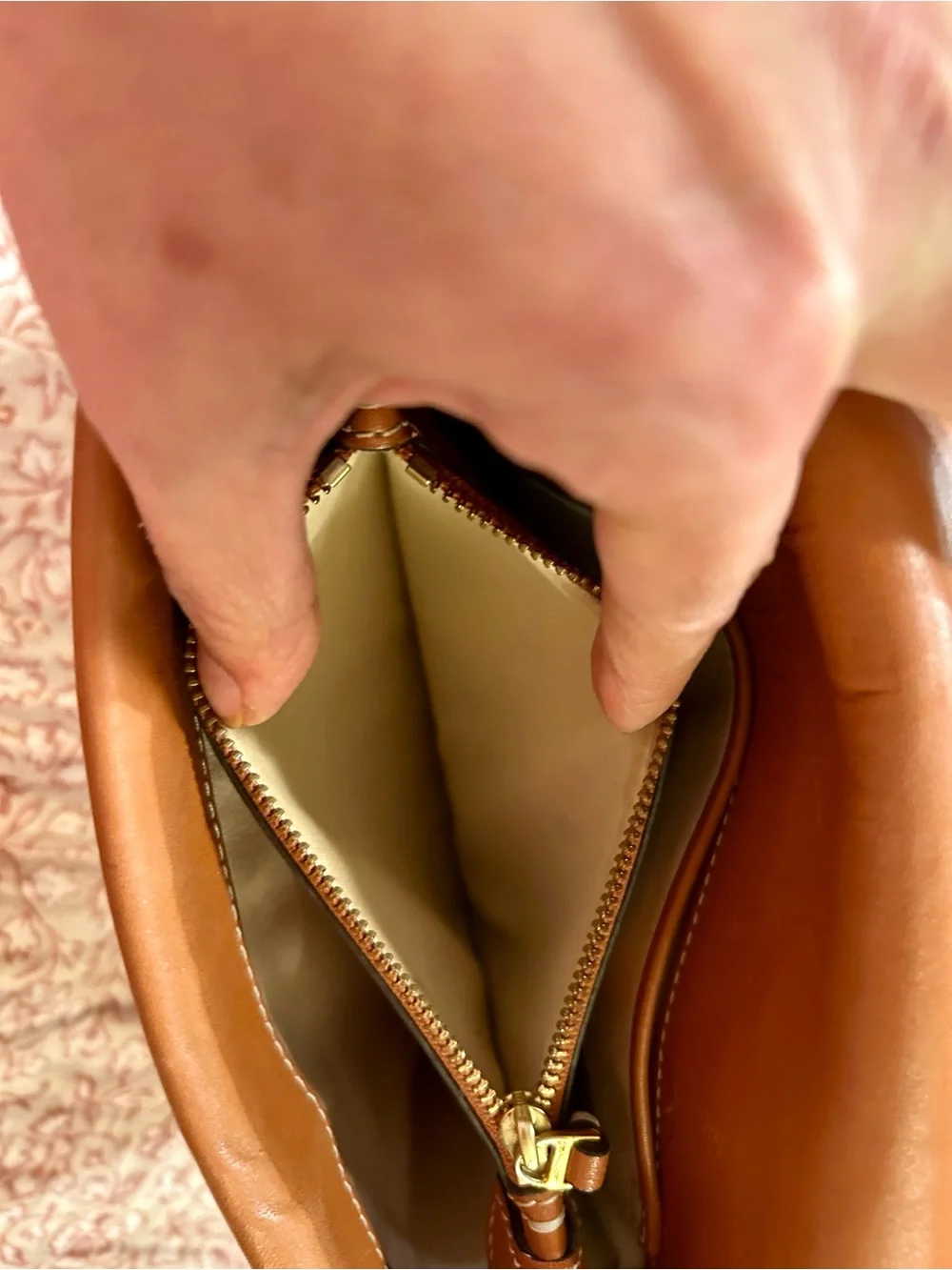 Tory Burch Tan Leather Logo Crossbody Bag